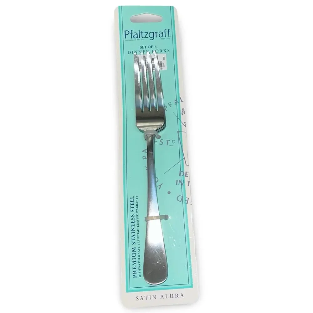 Pfaltzgraff Satin Alura Premium Stainless Steel Dinner Forks Set of 4 5322469